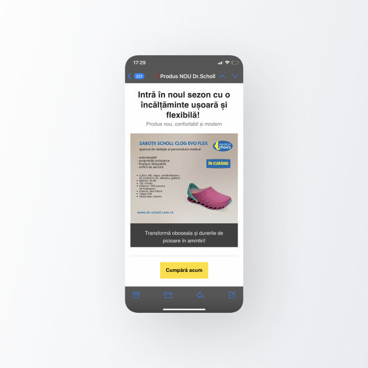 Email Marketing E-Commerce Încălțăminte Medicală